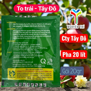 Phân Bón Lá Vi Lượng To Trái Tây Đô TADO PLATINUM - Tăng Đậu Quả, Dưỡng Trái Lớn Đều, Nặng Ký (Gói 20g pha 20 lít)