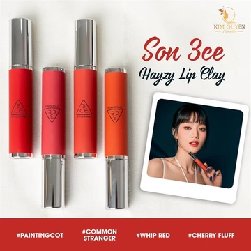[HÀNG CÔNG TY] Son Kem Bùn Mịn Lì 3CE Hazy Lip Clay 4gr