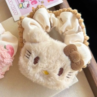 Scrunchies cột tóc hoạt hình Hello Kitty và Melody nhồi bông mềm mịn dễ thương