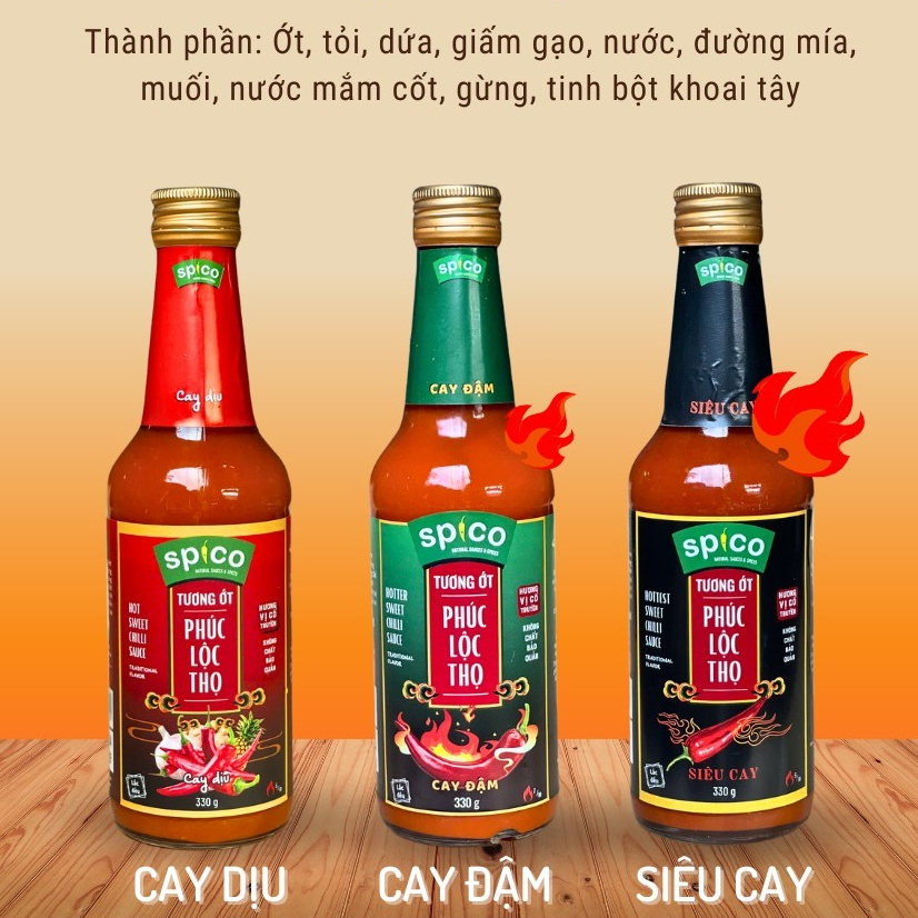 Tương Ớt Phúc Lộc Thọ SPICO Lên Men 48 Ngày Chili Sauce 330g