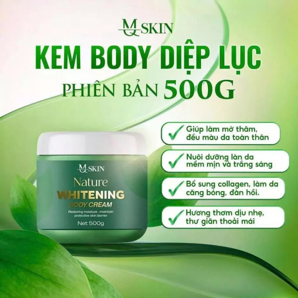 [MQ SKIN] Kem Dưỡng Da Body 500 Gram Nature Whitening Body Cream 500gr Chính hãng