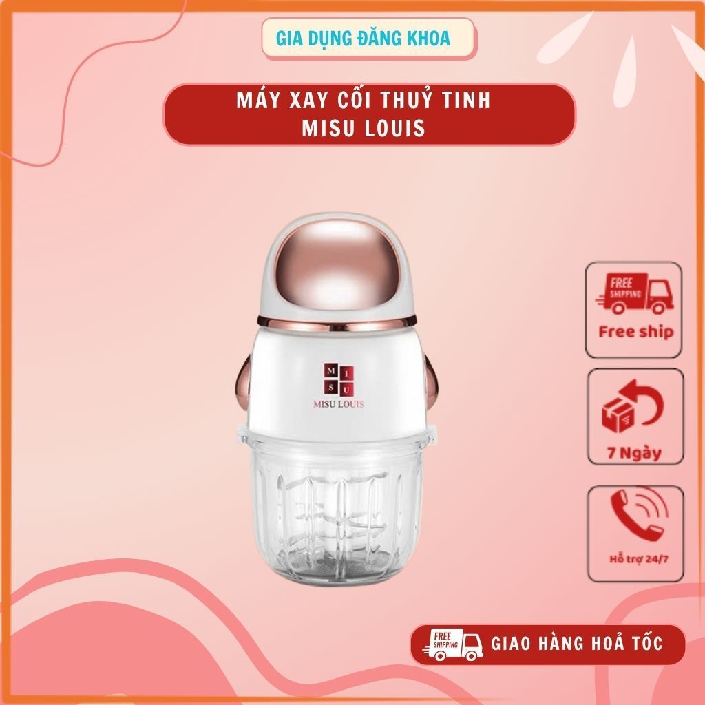 Máy Xay Đa Năng MISU LOUIS M2-68, Xay Thịt, Xay Đá, Xay Rau Củ | Cối Thủy Tinh Tiện Dụng, Lưỡi dao sắc khẻo