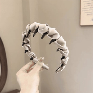 Băng Đô Có Răng Bọc Vải Satin Kiểu Pháp Cho Nữ Băng Đô Chống Trượt Cao Cấp Phụ Kiện Tóc