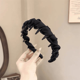 Băng Đô Có Răng Bọc Vải Satin Kiểu Pháp Cho Nữ Băng Đô Chống Trượt Cao Cấp Phụ Kiện Tóc