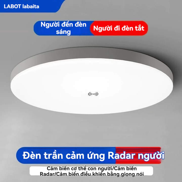Đèn trần cảm biến siêu mỏng LED, đèn hành lang gia đình, đèn hồng ngoại cảm biến cơ thể người, đèn điều khiển bằng giọng
