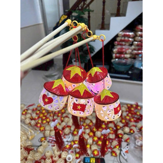 [ có sẵn - hỏa tốc hcm] [Kỉ Niệm 2/9] Đèn Lồng Nón Lá Cờ Tổ Quốc - Lồng Đèn Trang Trí Quốc Khánh 2/9,Trung Thu Kèm Đèn