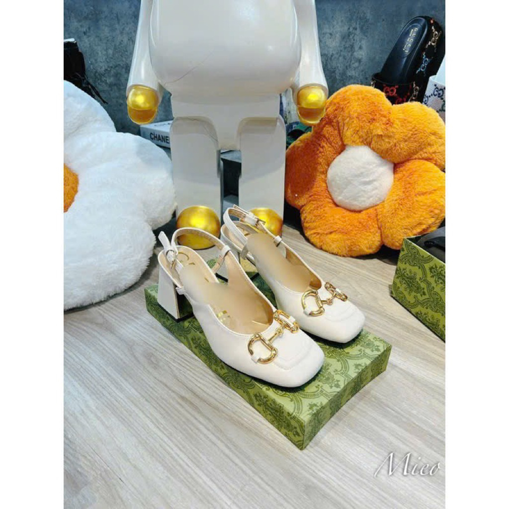 Sandal xích hai mầu kem-đen