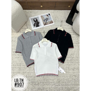Áo len Thom cộc tay cổ đức đơn giản viền sóng #907