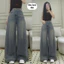 Quần jean Hari màu Be Trắng Ống Rộng Tôn Dáng Cạp Cao Unisex
