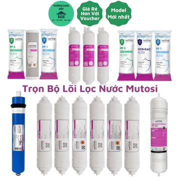 Trọn Bộ Lõi Lọc Nước Mutosi Chính Hãng - Áp Dụng Cho Nhiều Máy Lọc Nước RO