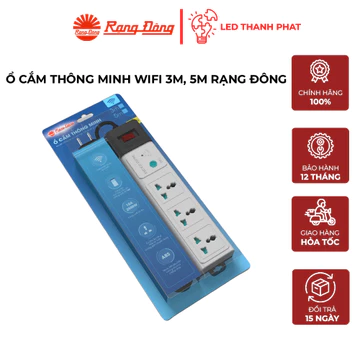 Ổ Cắm WIFI Rạng Đông Tích Hợp Cổng USB Ổ Cắm Đa Năng Chịu Tải Tốt Dây Dài 3M và 5M