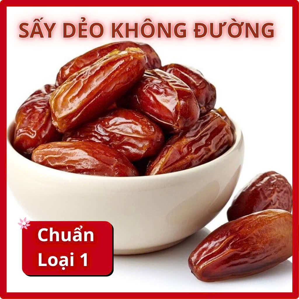 Chà là sấy dẻo không đường cao cấp nhập khẩu từ Dubai, trái cây hoa quả sấy dẻo, đồ ăn vặt HTC Food