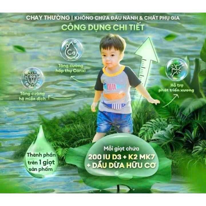 [Mẫu mới] Vitamin D3 K2 Mk7 200IU + 15mcg Sunday Natural Đức Cho Bé