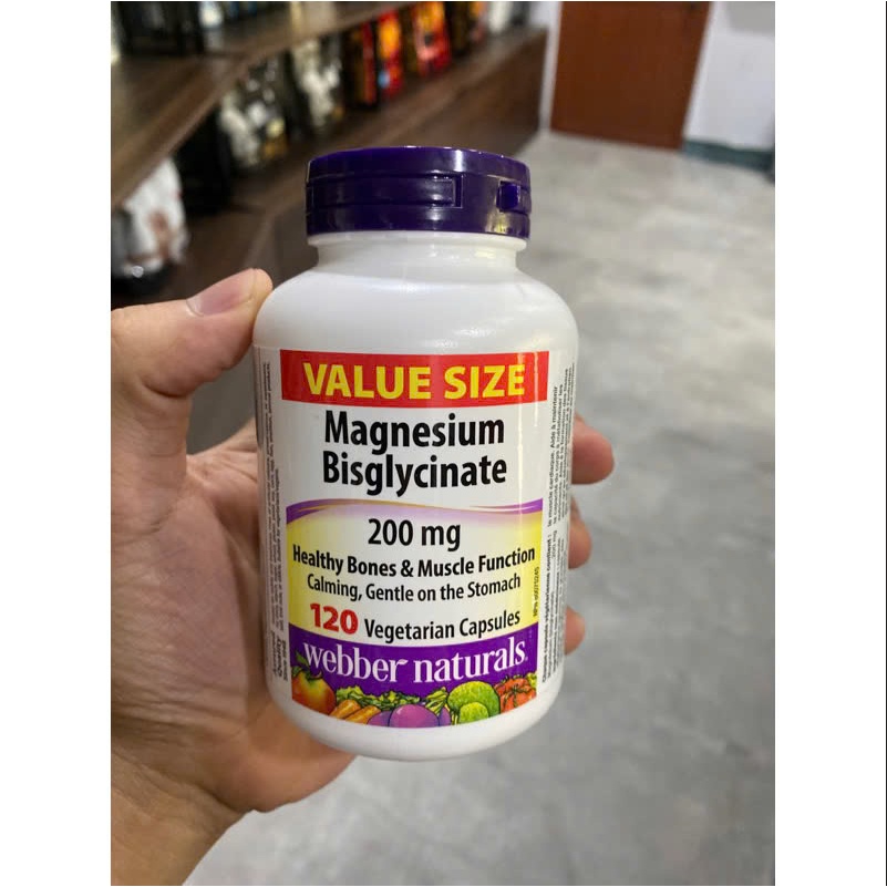[KEYGYM][TẶNG QUÀ] Webber Magnesium Bisglycinate giảm stress, giảm căng thẳng âu lo 120 Viên