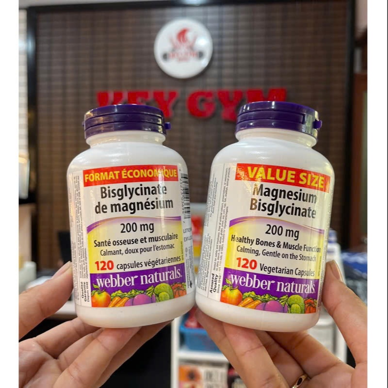 [KEYGYM][TẶNG QUÀ] Webber Magnesium Bisglycinate giảm stress, giảm căng thẳng âu lo 120 Viên
