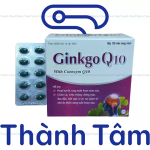 Viên uống GINKGO Q10 Tím 100V giúp tăng tuần hoàn máu, cải thiện trí nhớ