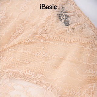 Quần lót nữ iBasic lưng cao ren phối lưới ren logo PANW182