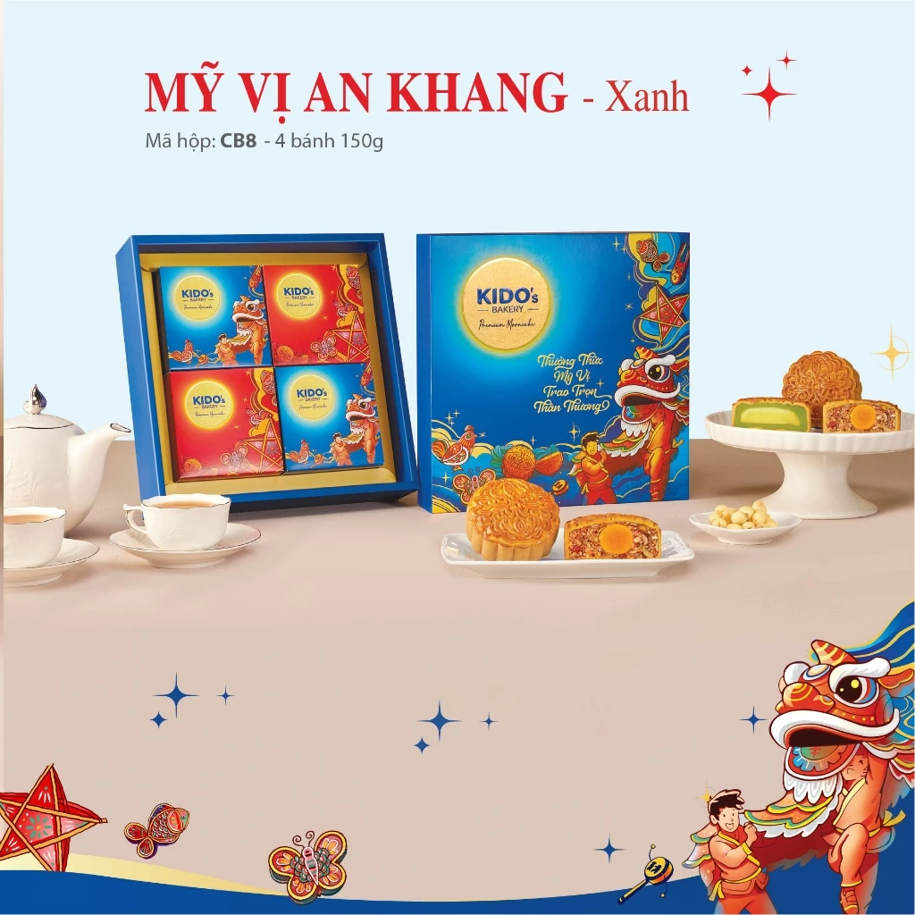 [HỎA TỐC HCM] Hộp 4 bánh trung thu KIDO cao cấp sang trọng, làm quà tặng doanh nghiệp, bạn bè