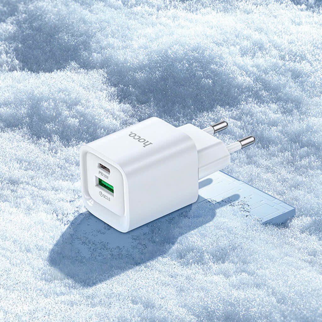 Cốc sạc nhanh Hoco C147A, 1 cổng Type-c nhanh 20w, 1 cổng USB nhanh 18W