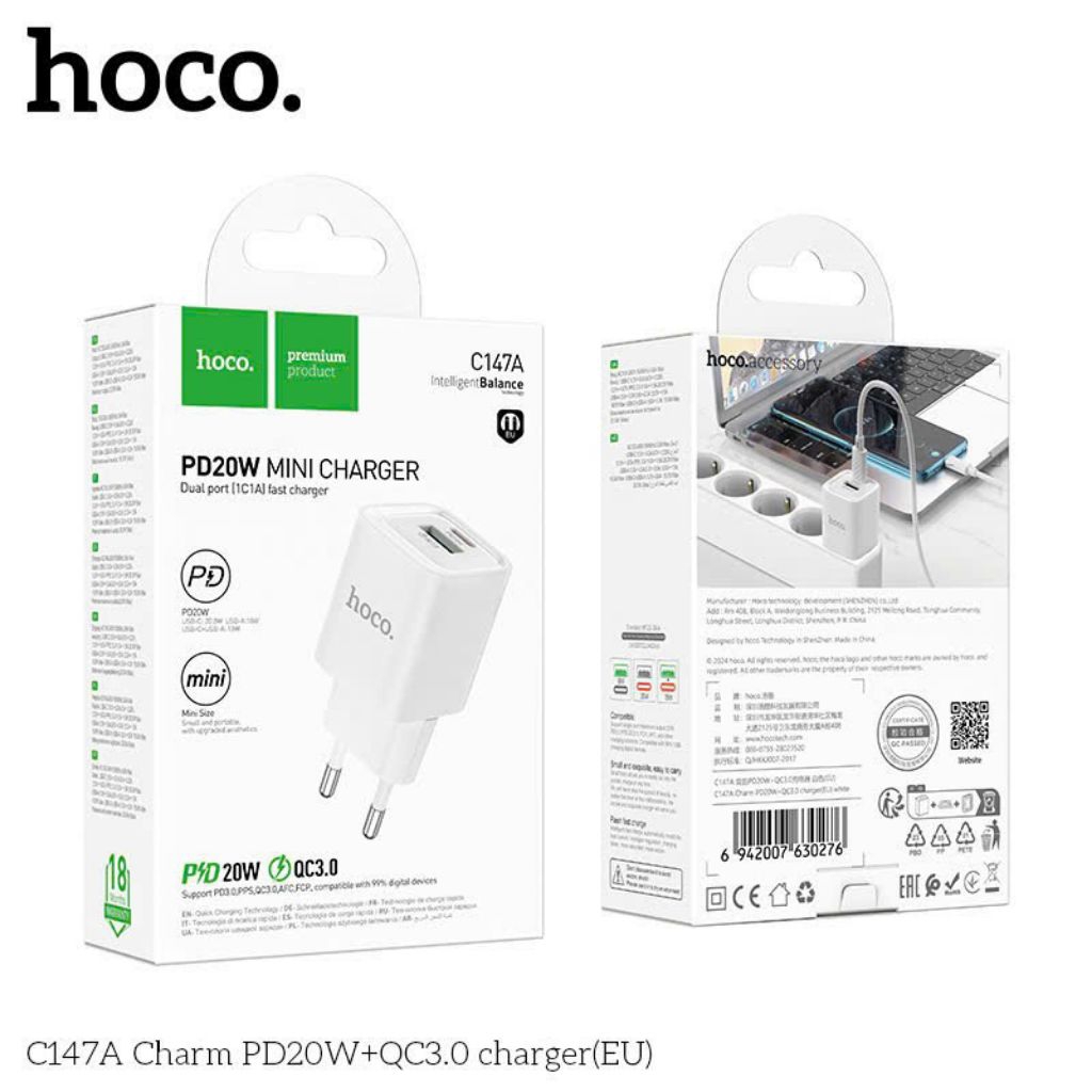 Củ sạc nhanh hoco C147A sạc nhanh 20w