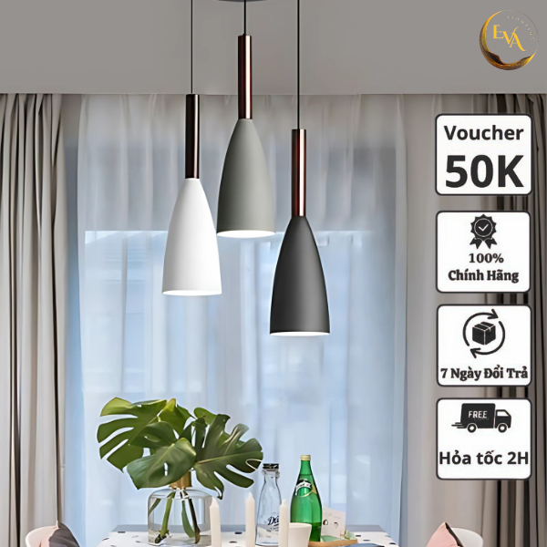 Đèn thả đơn 3 màu EVA1006 1007 phong cách hiện đại trang trí phòng khách, phòng ngủ, bàn ăn bảo hành 12 tháng