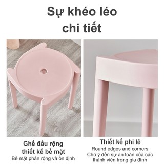 KUKA Ghế nhựa trong suốt hiện đại-ghế đôn decor phòng trà Ghế ăn đẹp| Bền chắc tiết kiệm không gian