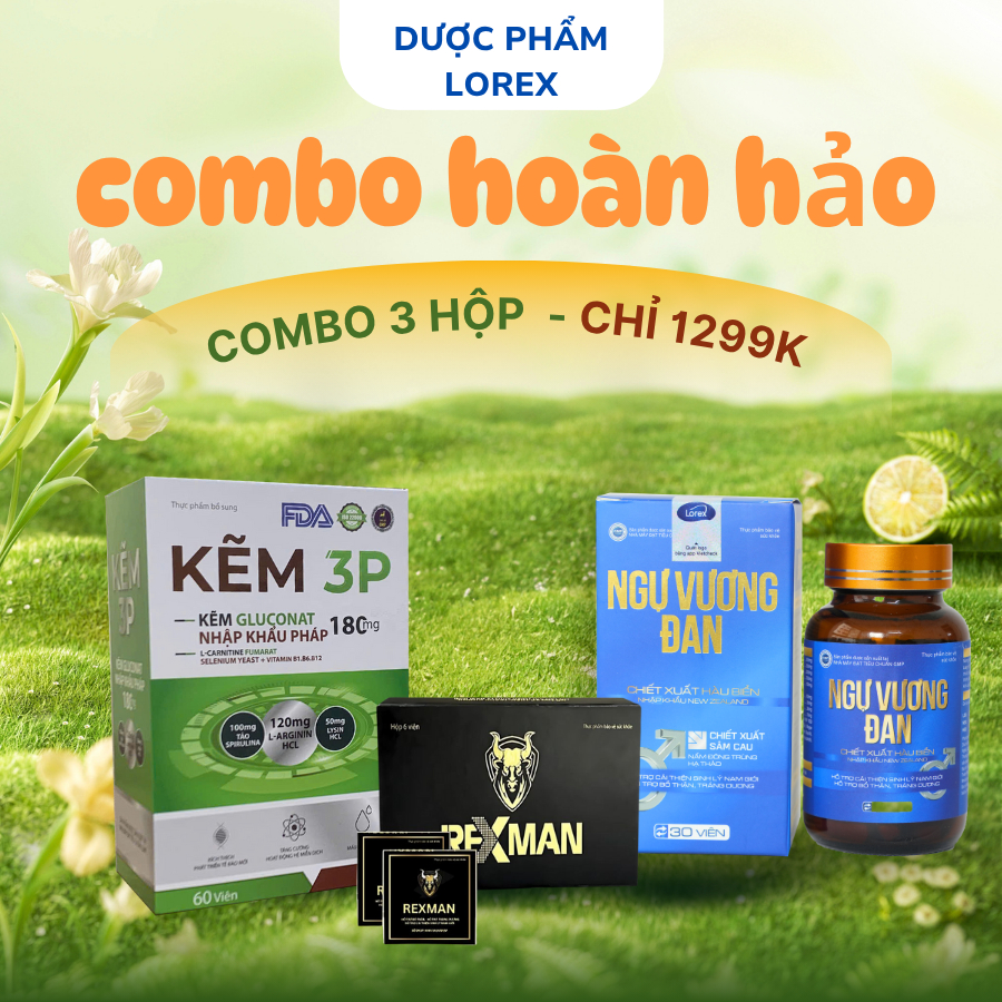 [Combo Hoàn Hảo] Kẽm 3P + Rexman + Viên uống Ngự Vương Đan Tăng Cường ...