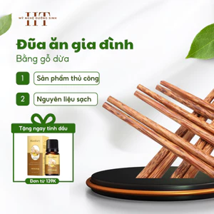 Đũa ăn gỗ dừa già mộc đẹp không hóa chất an toàn sức khỏe - Mỹ Nghệ Dưỡng Sinh HT