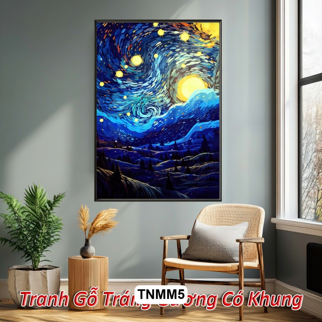 Tranh Cảnh Thiên Nhiên Rực Rỡ Tráng Gương Có Khung - Decor Sang Trọng Cho Khách Sạn, Căn Hộ Hiện Đại