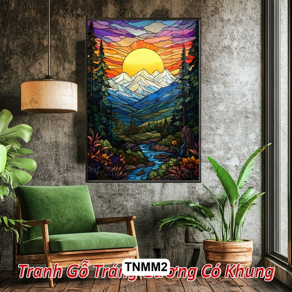Tranh Cảnh Thiên Nhiên Rực Rỡ Tráng Gương Có Khung - Decor Sang Trọng Cho Khách Sạn, Căn Hộ Hiện Đại
