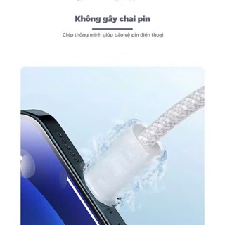 Dây sạc nhanh PD30W, Cáp dù bện lưới chống đứt gãy, An toàn- Bền bỉ, Hỗ trợ sạc nhanh cho mọi dòng điện thoại-BH12T