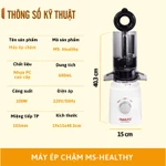 Máy Ép Chậm Masuto Ms Healthy Ép Trái Cây Nguyên Quả Kiệt Bã Dung Tích 0,6L Làm Kem,Ép Cần Tây, Cà Rốt Detox — ảnh 8