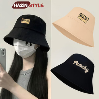 Mũ bucket HAZIN họa tiết thêu vành cụp 2 lớp, form dáng basic dành cho nam và nữ thời trang phong cách Hàn Quốc