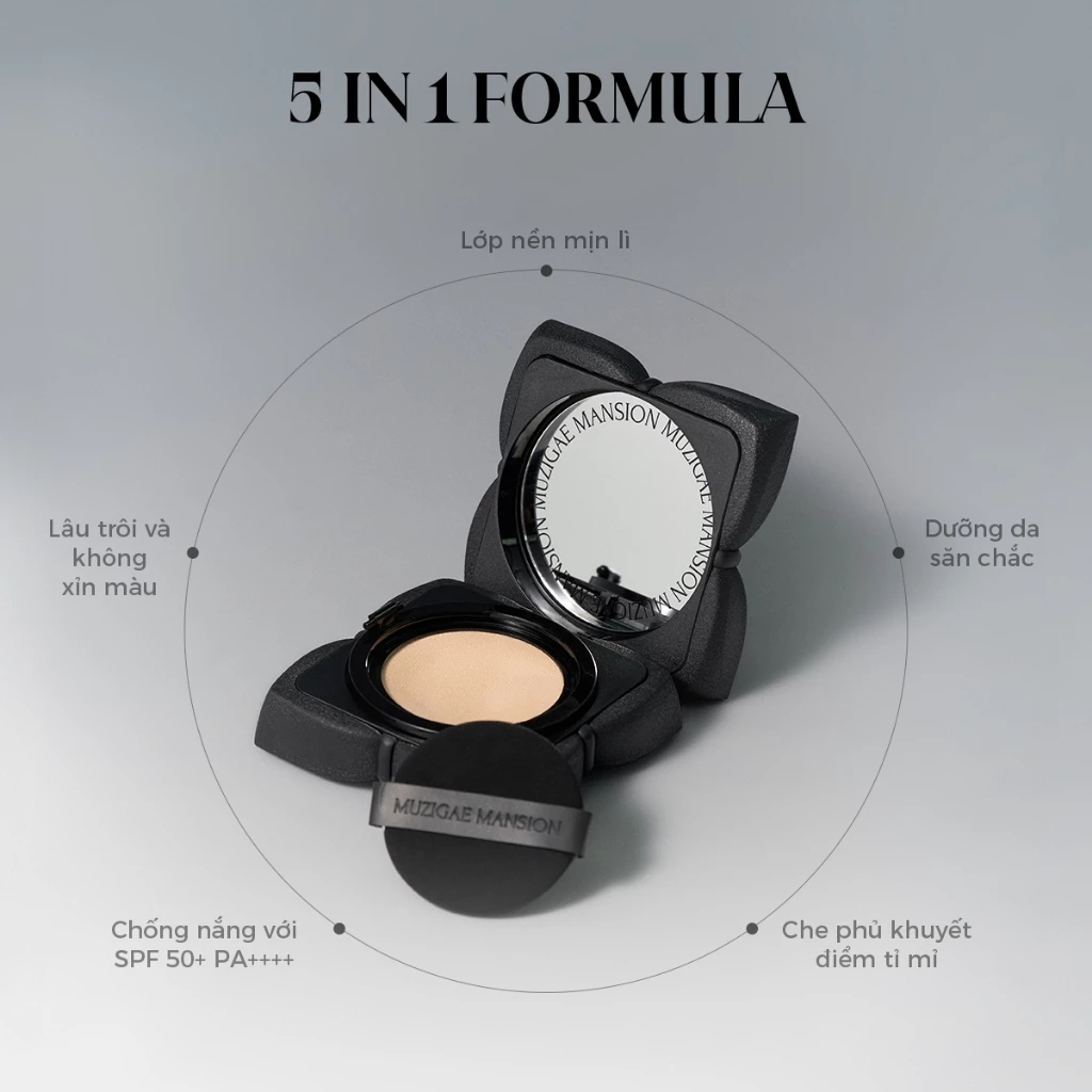 Phấn nước Muzigae Mansion Sleek Matt Cushion SPF50+/PA++++ Mịn lì kèm lõi (15g+15g)