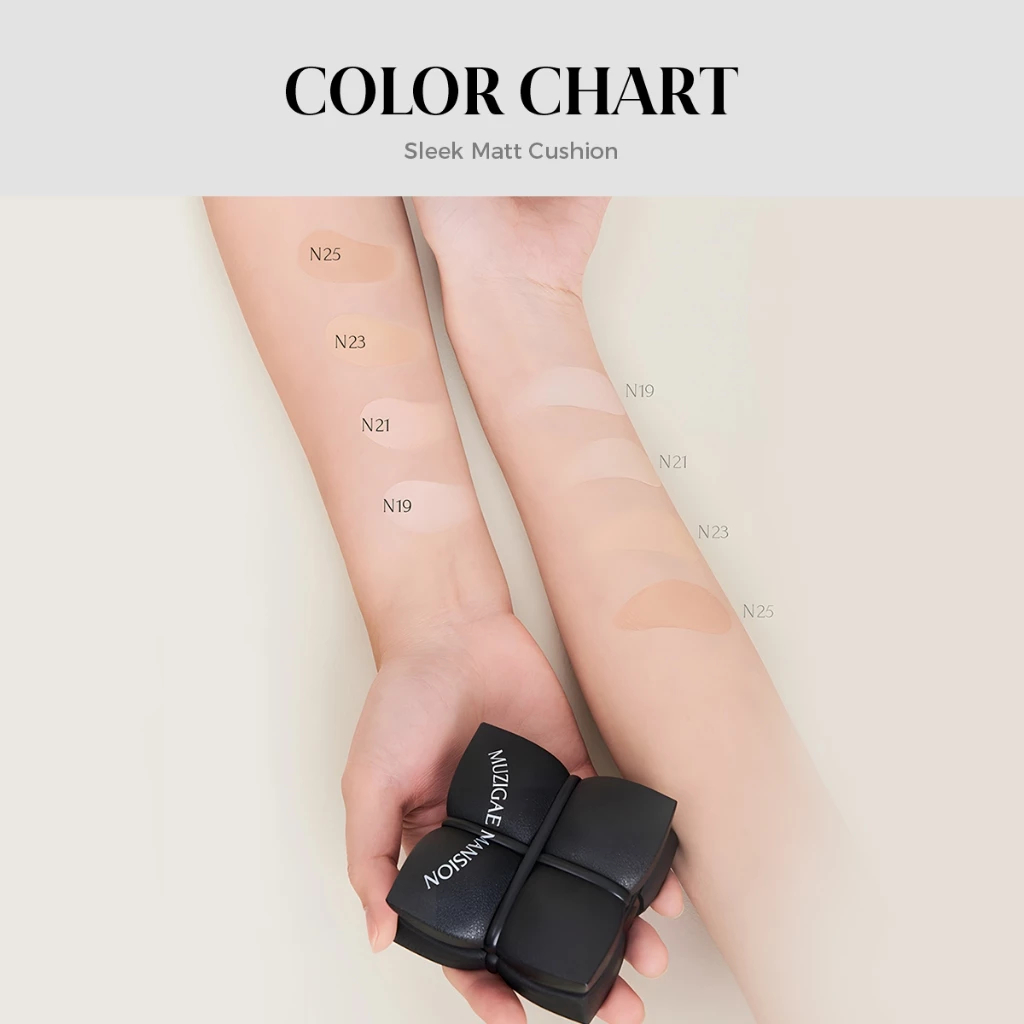 Phấn nước Muzigae Mansion Sleek Matt Cushion SPF50+/PA++++ Mịn lì kèm lõi (15g+15g)