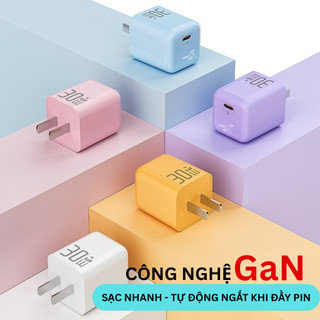 Củ sạc nhanh PD30W - Công nghệ GaN - Sạc nhanh không nóng - An toàn, ổn định - Bảo vệ thiết bị - BH 2 năm