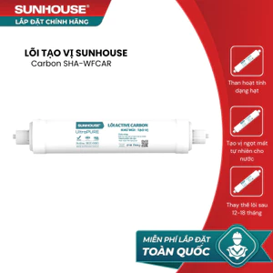 Lõi lọc nước tạo vị SUNHOUSE Carbon SHA-WFCAR- Hấp thụ mùi, tạo vị ngọt mát tự nhiên cho nước