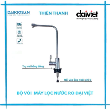 Bộ vòi nước cong Đại Việt lắp cho máy lọc nước Daikiosan - Makano