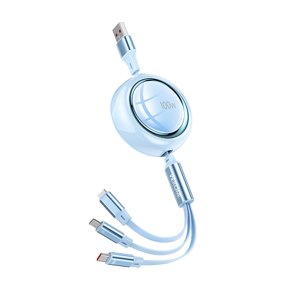 Cáp Rút Chính Hãng WDC-18 | Cáp Sạc Nhanh & Truyền Dữ Liệu 3in1 Chống Rối Tiện Lợi Chân USB