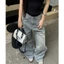 Quần Wash Jeans Form Rộng Xanh Nhạt GODMOTHER Quần Ống Rộng Wide Leg Nam Nữ Unisex