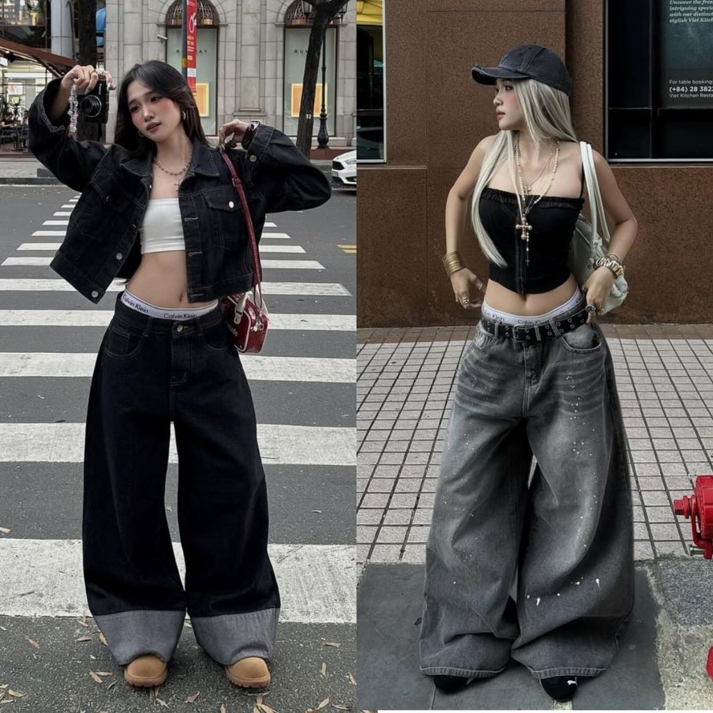 Quần Jean Nữ MIAA ống siêu rộng chất vải denim NAM NỮ phong cách trẻ trung HOTTREND 2025