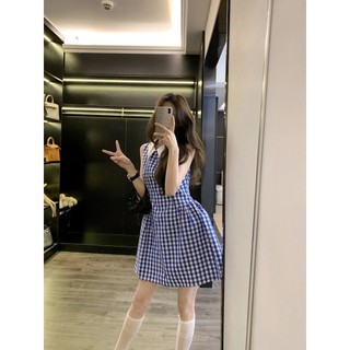 Đầm thiết kế KYE Ruby dress, váy kẻ caro cổ sơ mi