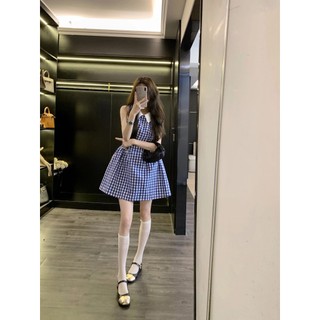 Đầm thiết kế KYE Ruby dress, váy kẻ caro cổ sơ mi