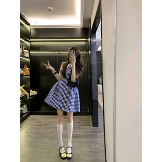 Đầm thiết kế KYE Ruby dress, váy kẻ caro cổ sơ mi