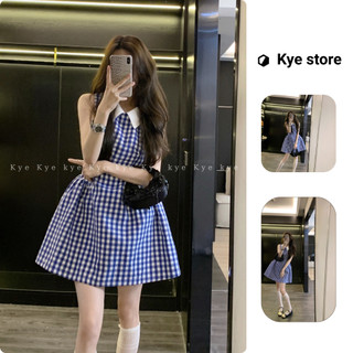 Đầm thiết kế KYE Ruby dress, váy kẻ caro cổ sơ mi