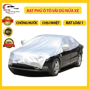 Bạt phủ nửa xe ô tô tráng bạc chống nắng chống mưa cách nhiệt không thấm nước phù hợp cho xe con và xe bán tải