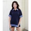 Áo Polo Kẻ Sọc GODMOTHER Áo Thun Cộc Tay Unisex Phối Layer Sơ Mi Thoáng Mát Năng Động