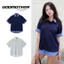 Áo Polo Kẻ Sọc GODMOTHER Áo Thun Cộc Tay Unisex Phối Layer Sơ Mi Thoáng Mát Năng Động