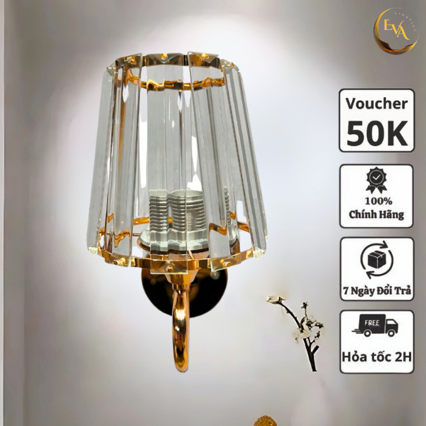 Đèn tường pha lê EVA APT505 kiểu dáng hiện đại decor phòng khách, phòng ngủ, cầu thang bảo hành 12 tháng