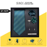 Cà Vạt Nam Combo 5 Món Cao Cấp – Cà Vạt Lụa, Khăn, Kẹp, Ghim, Măng Sét – Phụ Kiện Vest Quà Tặng Lịch Lãm (CVQT-L4) — ảnh 5